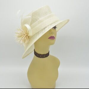 Ivory color Kentucky Derby hat, Church or Tea Party hat